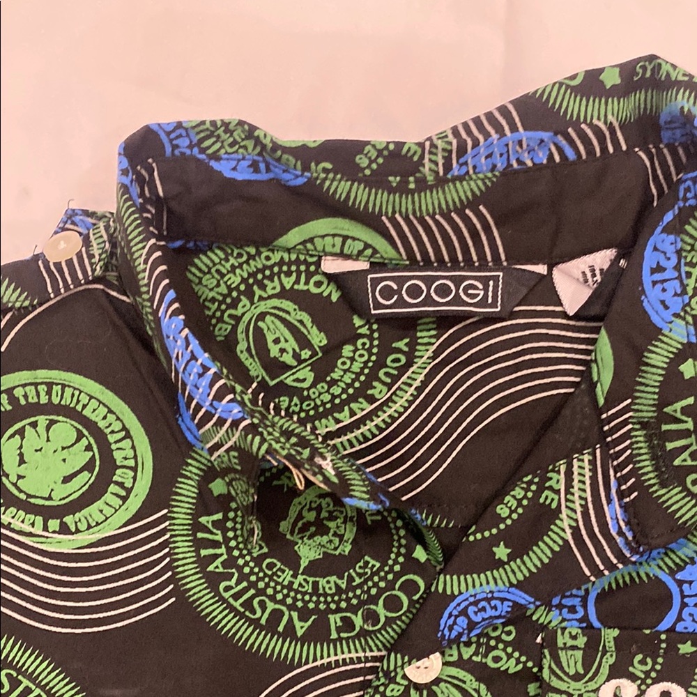 COOGI Green and Blue Matching Set Button Down Shirt - Picture 3 of 11